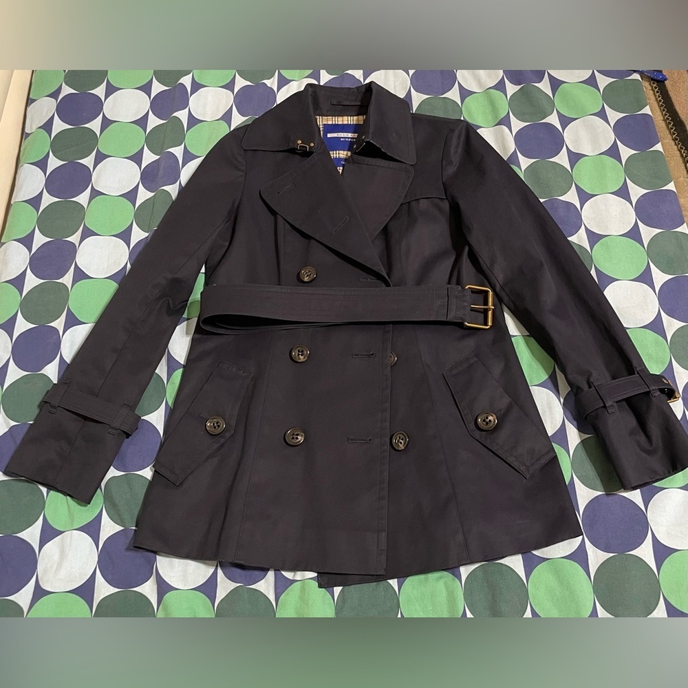Burberry Blue Label Crestbridge Navy Double-Breasted Women's Jacket